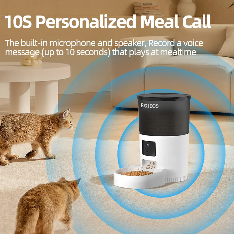 Smart Automatic Cat Feeder with Camera – Video Monitoring, Voice Recorder & Remote Control for Cats and Dogs